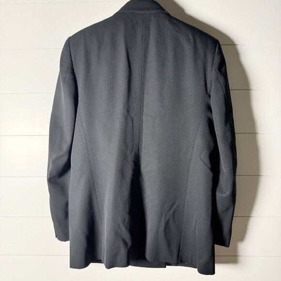 Bowdon Wool Double Breasted Blazer Women's Black Size 6 Brass Colored Buttons - Picture 5 of 10